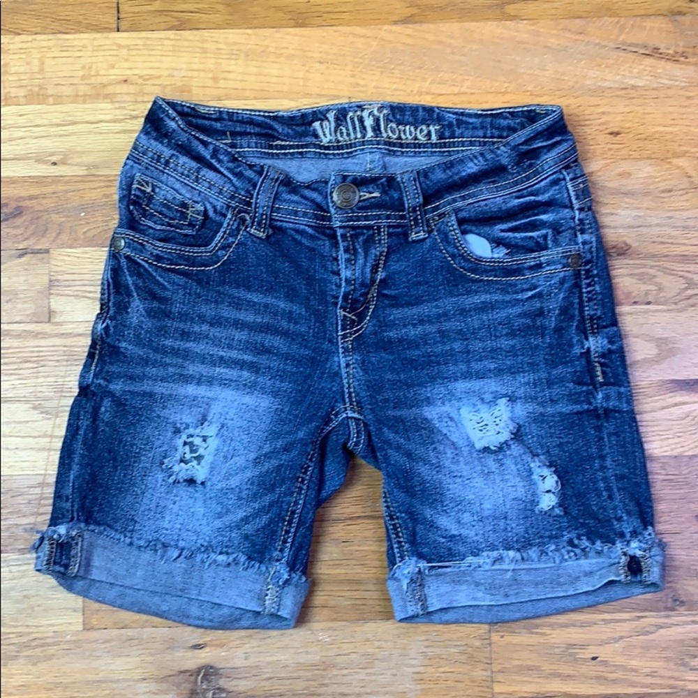 WALLFLOWER RIPPED JEAN SHORTS